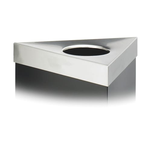 Safco Trifecta Lid with Laser Inscribed "RECYCLE/RECYCLER", Upper Case, English/French, Stainless Steel